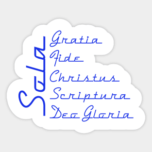 The Five Solas Retro Blue Sticker